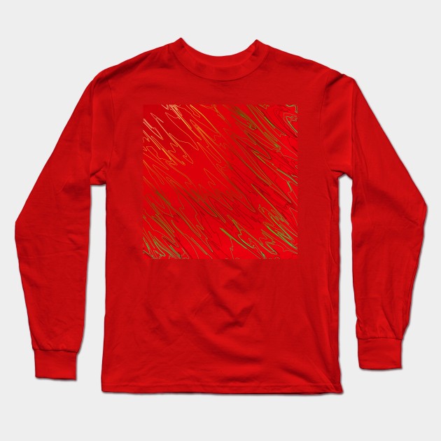 Marbled Red Long Sleeve T-Shirt by BlakCircleGirl